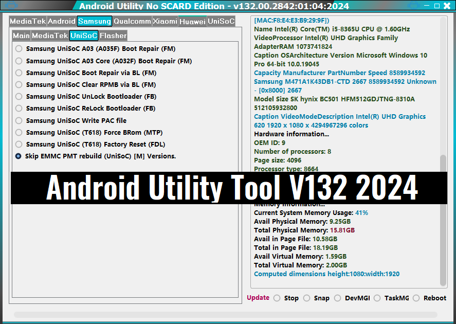 Android Utility Tool V132 2024 Download Free UNISoc Android